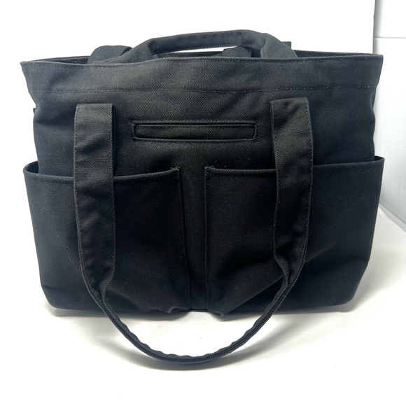 Dagne Dover Handbags - Dagne Dover Vida Onyx Black Organic Cotton Canvas Small Tote Bag 14x6x11 $155